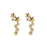 Dainty Multi Five Star CZ Stud Earrings in 14k Yellow Gold - Artisan Carat