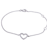 Open Heart Diamond Bracelet in 18k White Gold - Artisan Carat
