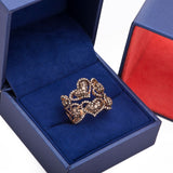 Multi Heart Champagne Diamond Ring in 18k Rose Gold.