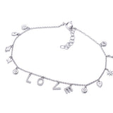 Assorted LOVE Charm Diamond Bracelet in 18k White Gold - Artisan Carat