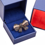 Large Black Diamonds Bow Tie Bundt Diamond Ring in 18k Rose Gold - Artisan Carat