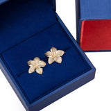 Five Petal Floral Design Stud Earrings in 14k Yellow Gold - Artisan Carat