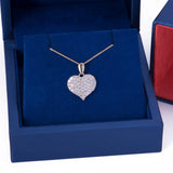 Curved Heart CZ Pendant with Necklace in 14k Yellow Gold - Artisan Carat