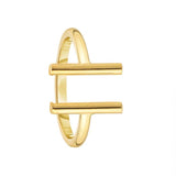 14K Gold Double Split Open Bar Fashion Ring - Artisan Carat