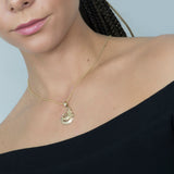 Capricorn Zodiac Sign Pendant with Necklace in 14k Yellow Gold - Artisan Carat