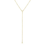 14K Gold Diamond Y Lariat Necklace - Artisan Carat