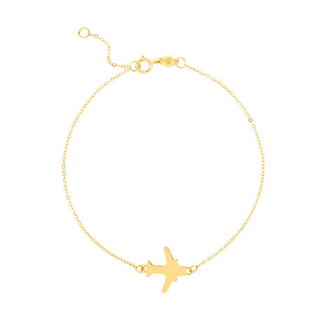 14K Gold Airplane Bracelet