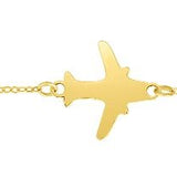 14K Gold Airplane Bracelet - Artisan Carat