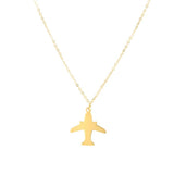 14K Gold Airplane Charm Necklace - Artisan Carat