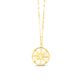 14K Gold Medallion Compass Necklace - Artisan Carat