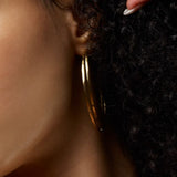 14K Gold Double Row C Hoops Earrings - Artisan Carat