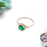 May Emerald Green CZ Gem Birthstone Ring in 14k Yellow Gold - Artisan Carat