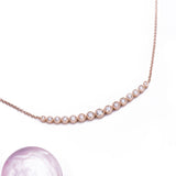 Smile Gradual Diamond Pendant with Necklace in 18k Rose Gold - Artisan Carat