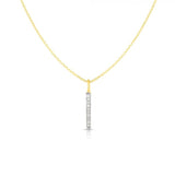 14K Gold Vertical Diamond Bar Necklace - Artisan Carat