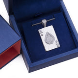Sterling Silver Ace of Spades CZ Pendant with Necklace - Artisan Carat