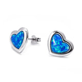 Sterling Silver Set Aqua Blue Enamel CZ Heart Pendant with Necklace Matching Stud Earrings and Bracelet - Artisan Carat