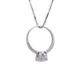 Sterling Silver Set CZ Multi Charm Bracelet with Engagement Ring Pendant and Necklace - Artisan Carat
