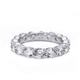 Sterling Silver Set Round-Shaped CZ Eternity Band Ring and Matching Stud Earrings - Artisan Carat