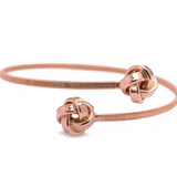 Sterling Silver Set Trio Tie the Knot Bangles in Yellow White and Rose Gold - Artisan Carat