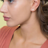 Dainty Heart CZ Encrusted Stud Earrings in 14k Yellow Gold - Artisan Carat