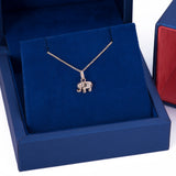 Baby Elephant Pendant with Necklace in 14k Yellow Gold - Artisan Carat