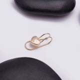 Heart Shape Single Ear Slipper Earring in 14k Yellow Gold - Artisan Carat