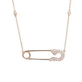 Diamonds by the Yard Safety Pin Diamond Pendant with Necklace in 18k Yellow Gold - Artisan Carat