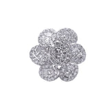 Seven Leaf Floral Diamond Ring 18k White Gold - Artisan Carat