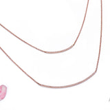 Layering Double Smile Diamond Pendant with Necklace in 18k Rose Gold - Artisan Carat