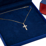 Cross with Hanging Second Bead Cross Pendant with Necklace in 14k Yellow Gold - Artisan Carat