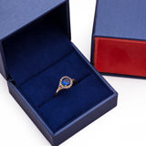 September Blue Sapphire CZ Gem Birthstone Ring in 14k Yellow Gold - Artisan Carat