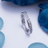 Channel Set Diamond Wedding Band Ring in 18k White Gold - Artisan Carat