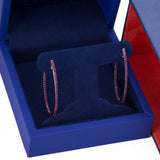 Large Oval Ruby Hoop Earrings in 18k White Gold - Artisan Carat
