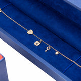Key to my Heart with Lock Diamond Bracelet in 18k Yellow Gold - Artisan Carat