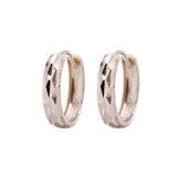 Diamond Cut Small Open Hoop Earrings in 14k Yellow Gold - Artisan Carat