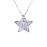 Five Star CZ Pendant with Necklace in 14k White Gold - Artisan Carat