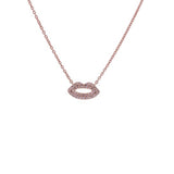 Dainty Lips Diamond Necklace in 18k Rose Gold - Artisan Carat