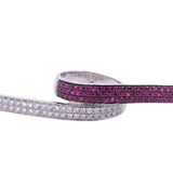 Split Knot Pink Sapphire and Diamond Ring in 18k White Gold.